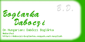 boglarka daboczi business card